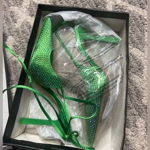 INC Womens Sandaze Rhinestone Pointed Toe Slingback Heels